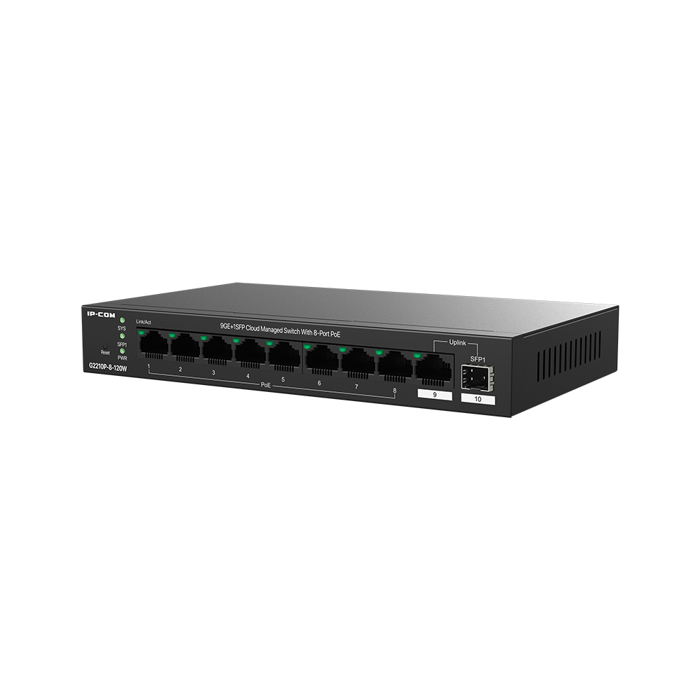 SWITCH POE IP-COM  8PORT 1G/G2210P-8-120W
