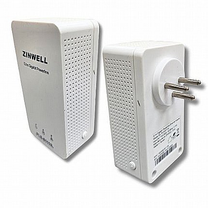 Electrical Network Extender (Pair) Model Zinwell PLS-8111 IL//زوج من محولات الشبكة على مصدر الطاقة